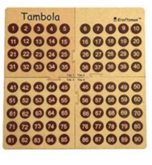 Portable Wooden Tambola Game