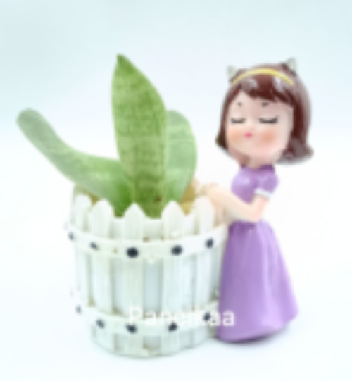 Girl White Basket Planter
