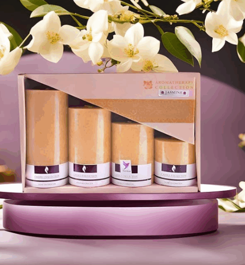4 Jasmine Pillar Candles