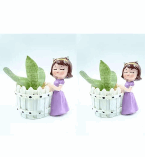 White Basket Planter Combo