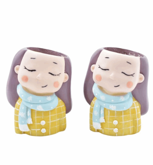 Girl Resin Planter Combo