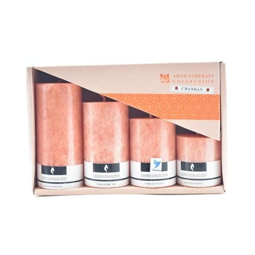 4 Chandan Pillar Candles