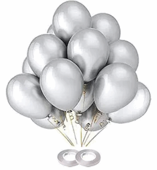 Silver Metallic Balloon 50 Pcs