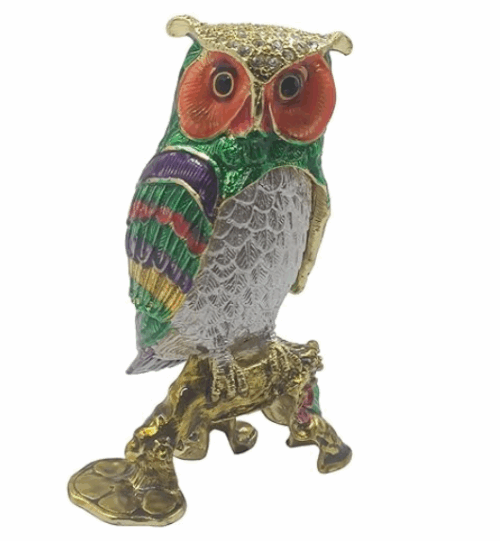 Metal Owl Action Showpiece