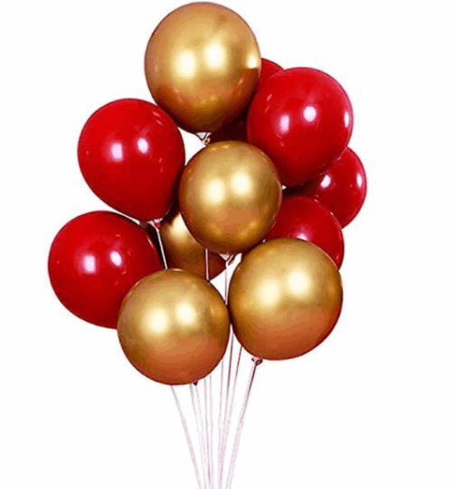Red and Golden Metallic Balloon
